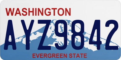 WA license plate AYZ9842