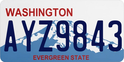 WA license plate AYZ9843