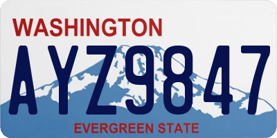WA license plate AYZ9847