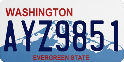 WA license plate AYZ9851