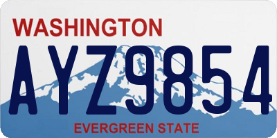 WA license plate AYZ9854