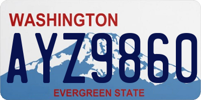WA license plate AYZ9860