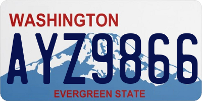WA license plate AYZ9866