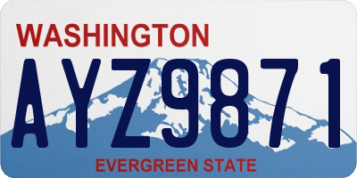 WA license plate AYZ9871