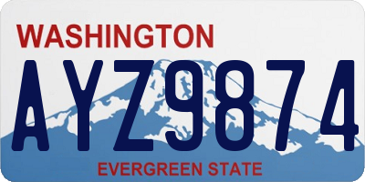 WA license plate AYZ9874