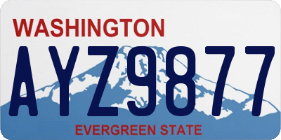WA license plate AYZ9877
