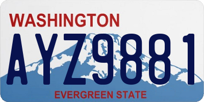 WA license plate AYZ9881