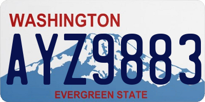 WA license plate AYZ9883