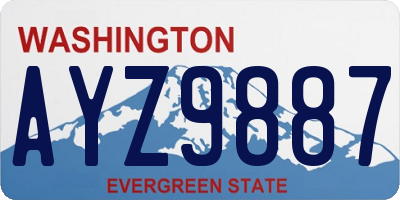 WA license plate AYZ9887