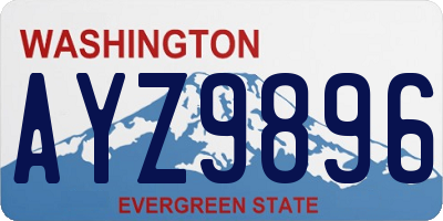 WA license plate AYZ9896