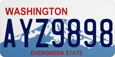WA license plate AYZ9898