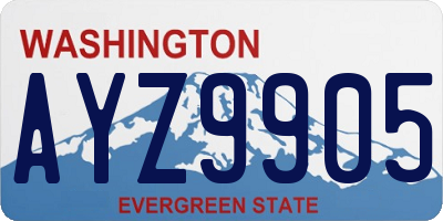 WA license plate AYZ9905