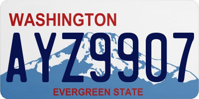 WA license plate AYZ9907