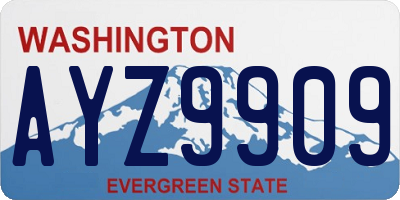 WA license plate AYZ9909