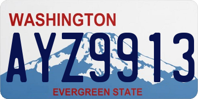 WA license plate AYZ9913
