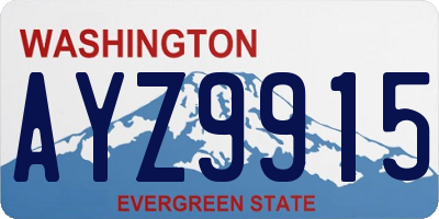 WA license plate AYZ9915