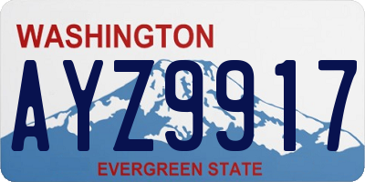WA license plate AYZ9917