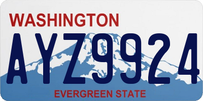WA license plate AYZ9924