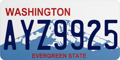WA license plate AYZ9925