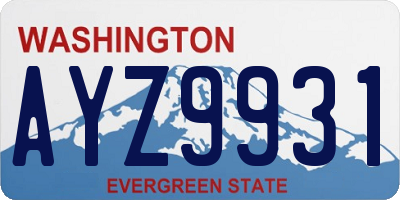 WA license plate AYZ9931
