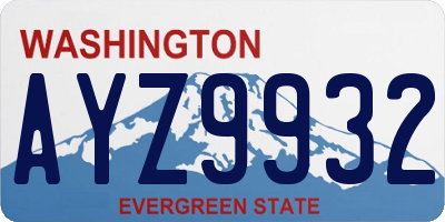 WA license plate AYZ9932