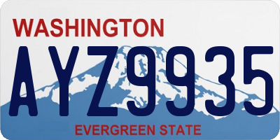 WA license plate AYZ9935