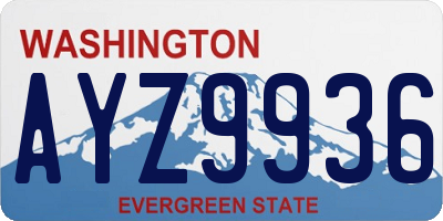 WA license plate AYZ9936