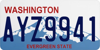 WA license plate AYZ9941
