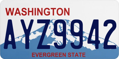 WA license plate AYZ9942