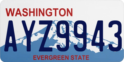 WA license plate AYZ9943