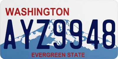WA license plate AYZ9948