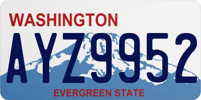 WA license plate AYZ9952