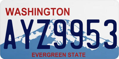 WA license plate AYZ9953