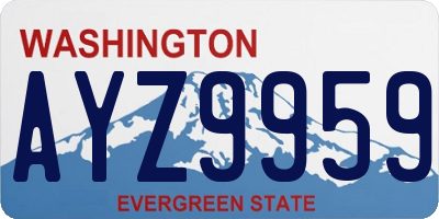 WA license plate AYZ9959