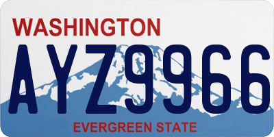 WA license plate AYZ9966