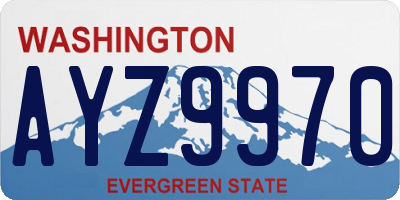 WA license plate AYZ9970