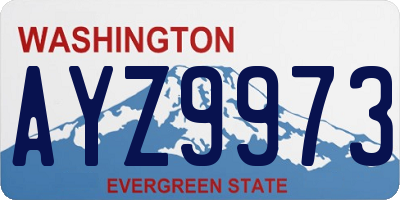 WA license plate AYZ9973