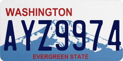 WA license plate AYZ9974