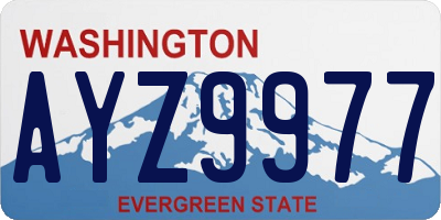 WA license plate AYZ9977