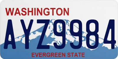 WA license plate AYZ9984