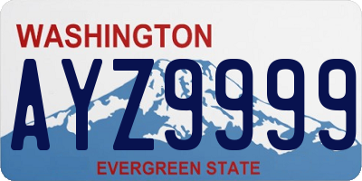 WA license plate AYZ9999