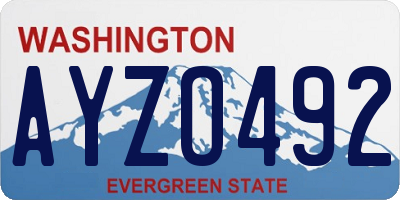 WA license plate AYZO492