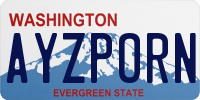 WA license plate AYZPORN