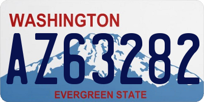 WA license plate AZ63282