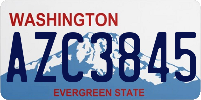 WA license plate AZC3845