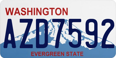 WA license plate AZD7592