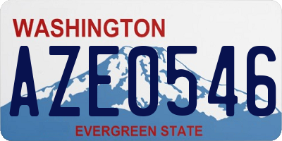 WA license plate AZE0546