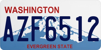 WA license plate AZF6512