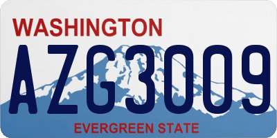 WA license plate AZG3009