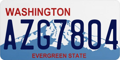 WA license plate AZG7804